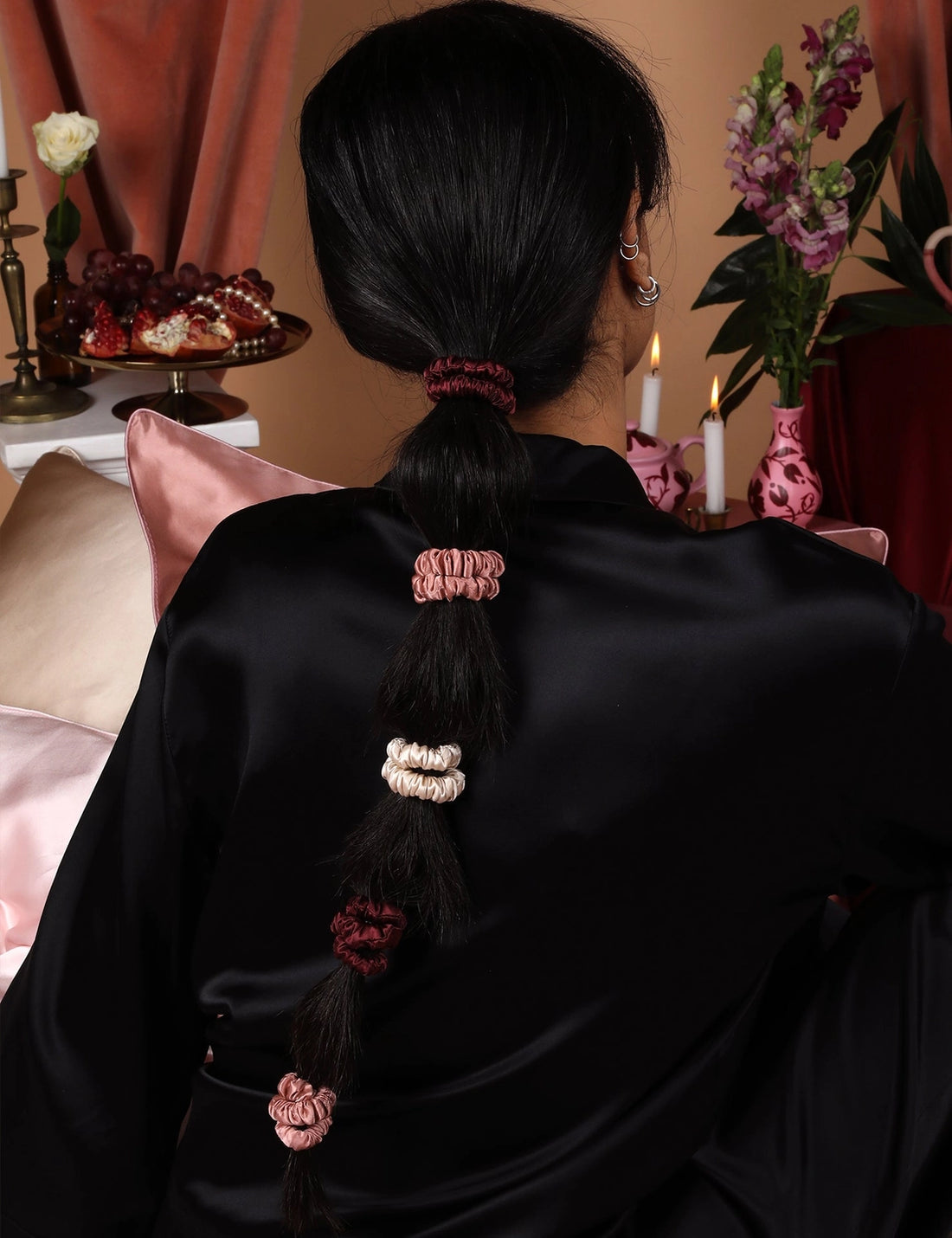 The Club of Five - 5 x Mulberry Silk Scrunchies, Venus & Gaia