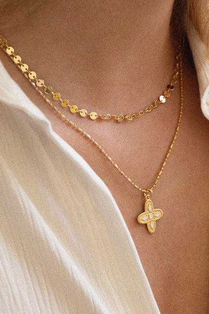 Guldhalsband Adriana ecru emalj | Bacci Paris