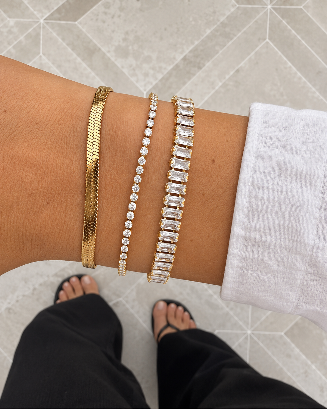 Oraya Tennis Bracelet – Gold Plated