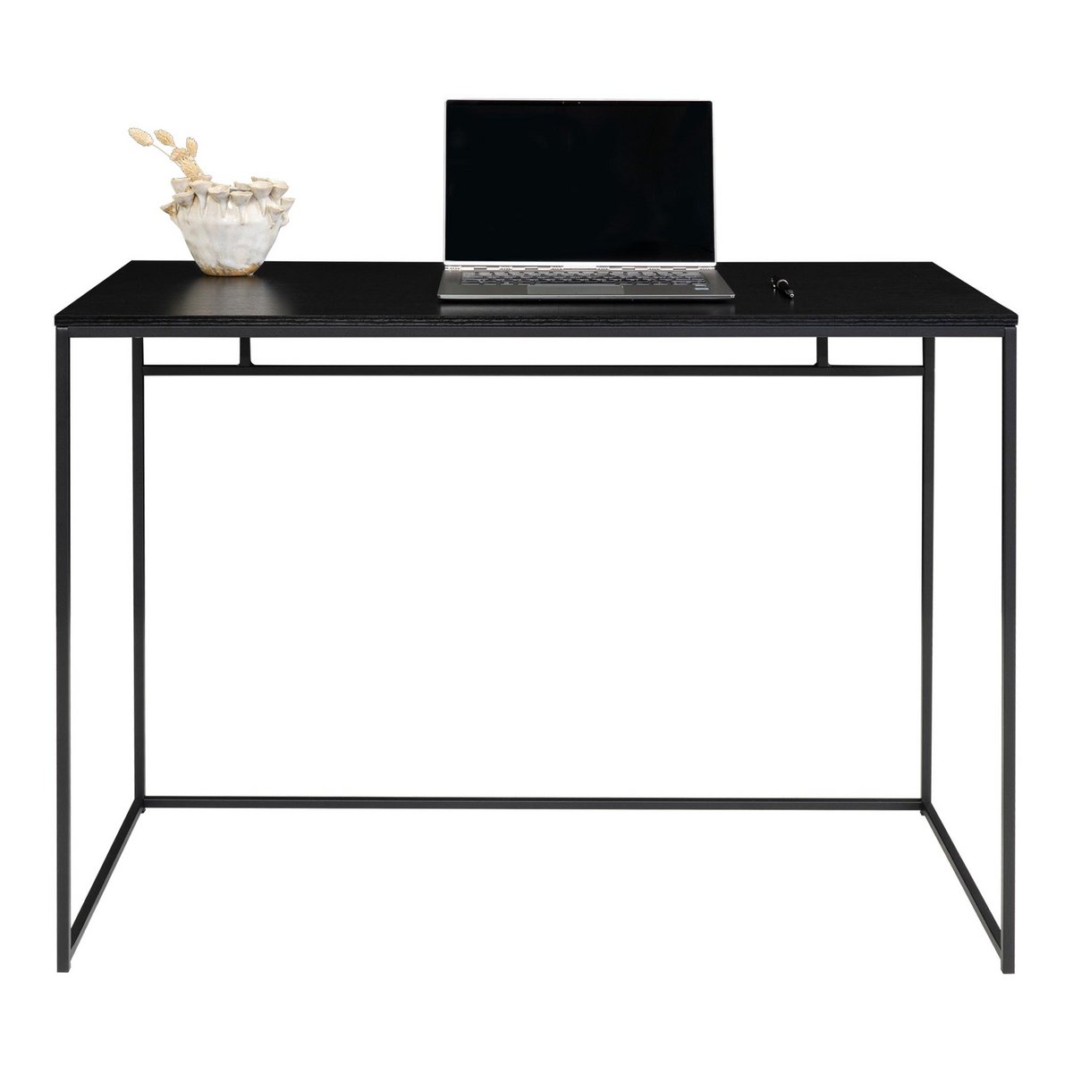 The Vita Desk – stilrent skrivbord i svart metall, 100x45x75cm