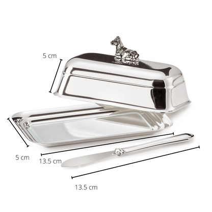 Somerset | Smörkupa med ko i silverplätering