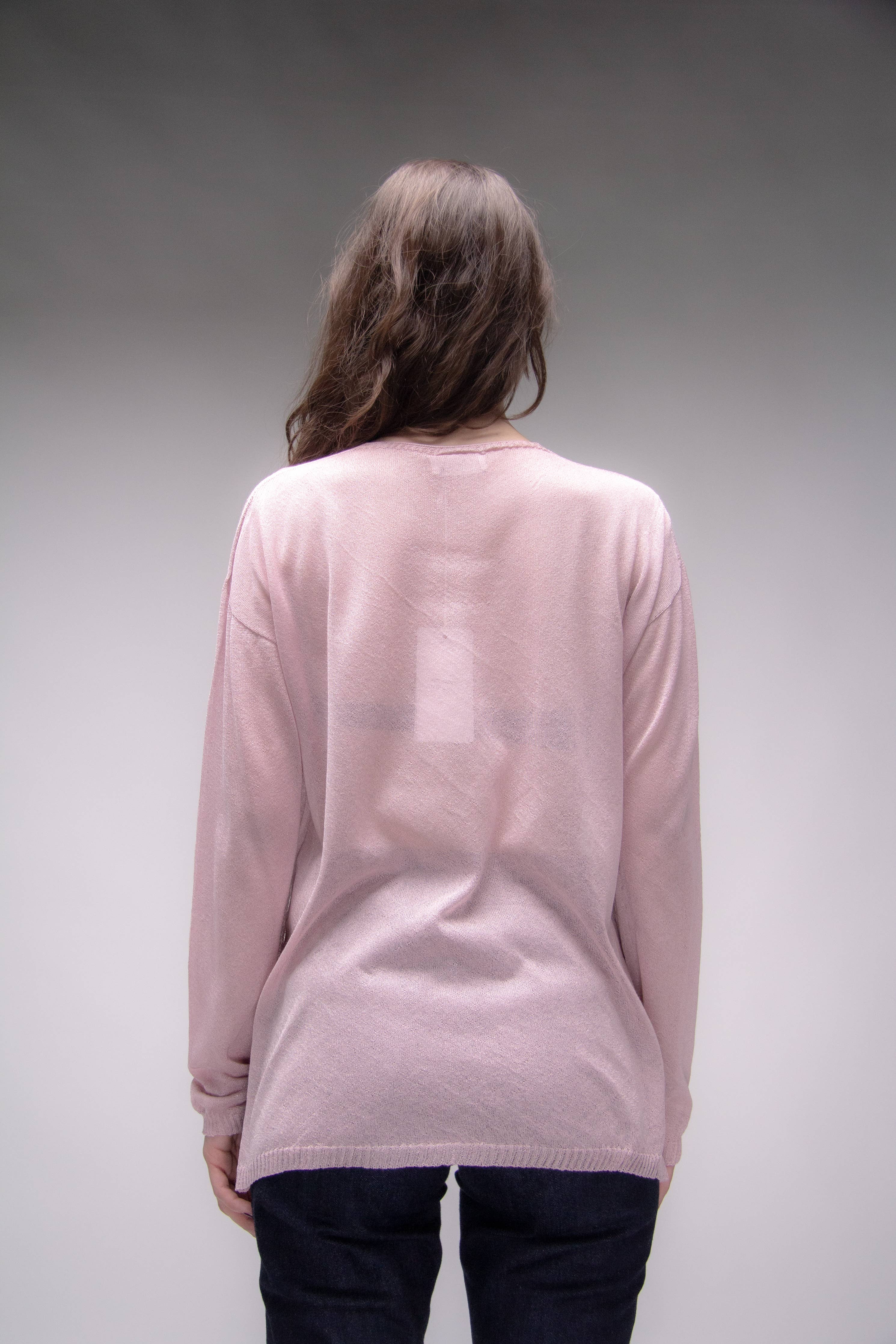 Übergroßer, fein gestrickter Viskosemix-Pullover mit Seitenschlitz, LÈMME
