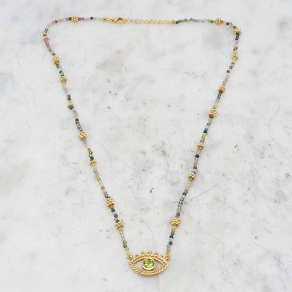 Collier L’Œil – Halsband med Onda Ögat &amp; Péridot