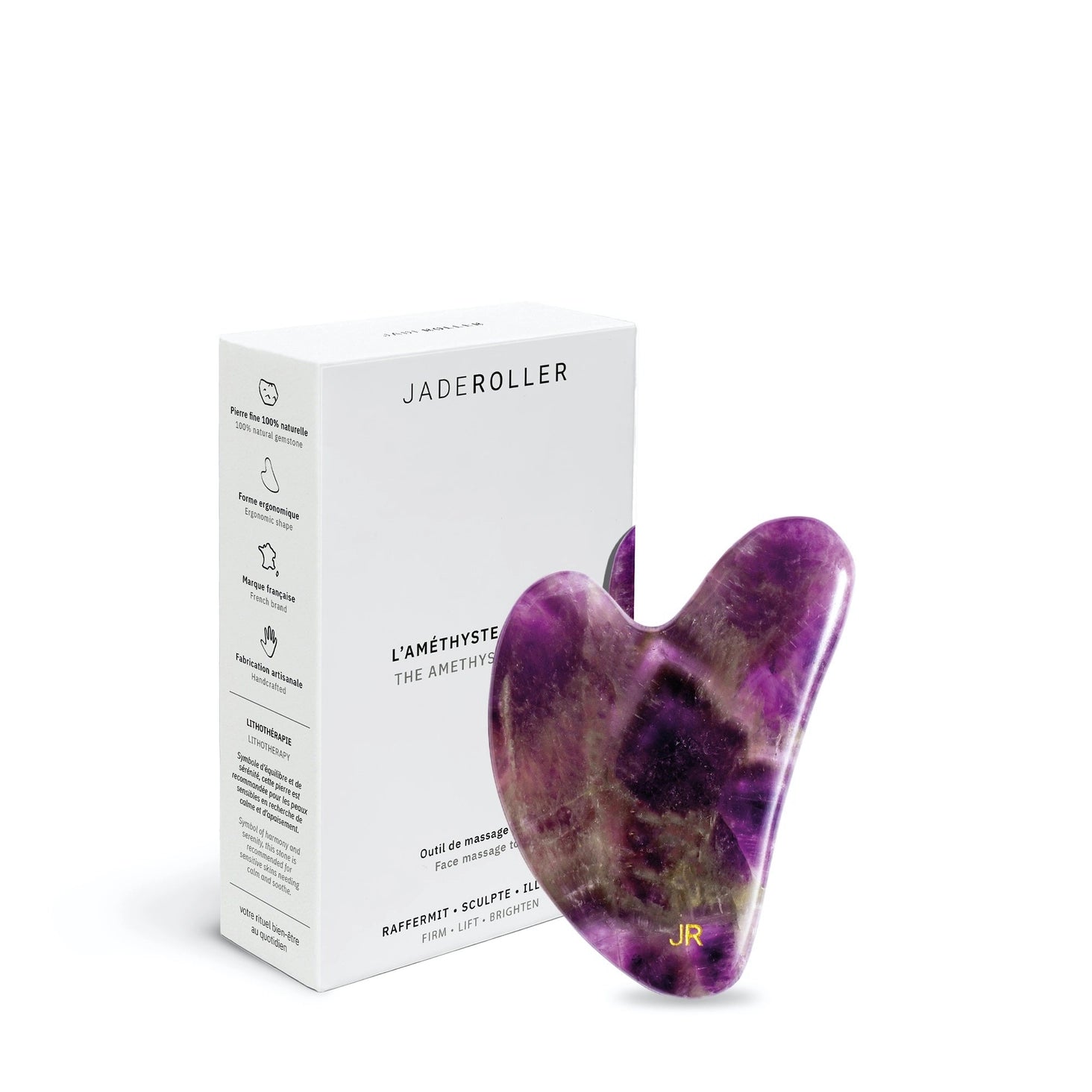 Gua Sha Ametist - Ansiktsmassage Sten, Jade Roller