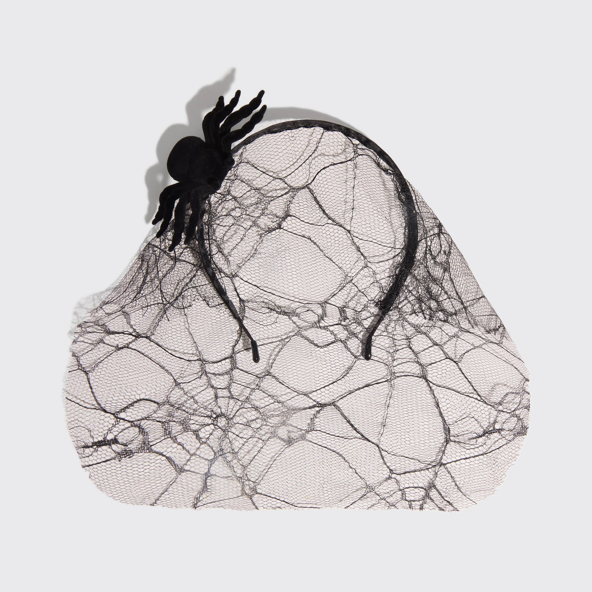 Kitsch Spiderweb Veil Headband – Black
