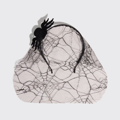Kitsch Spiderweb Veil Headband – Black
