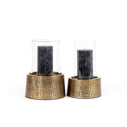 Croco Ljusstake med Glas – Mässing (Stor) | Bazar Bizar Living