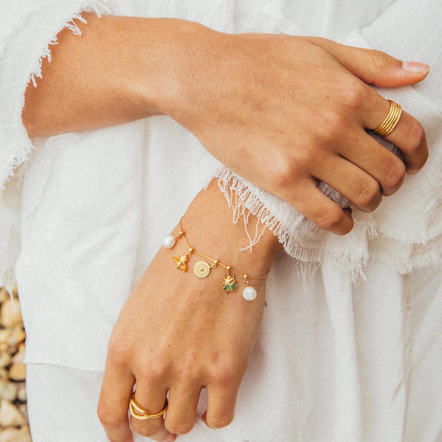 Bracelet for Charms, 18k gold | Agape Studio Jewelry 