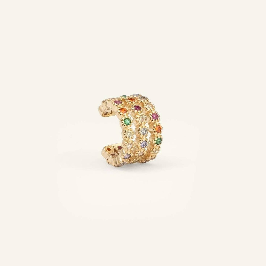 Télia Ear Cuff | Mångfärgade Zirkoner