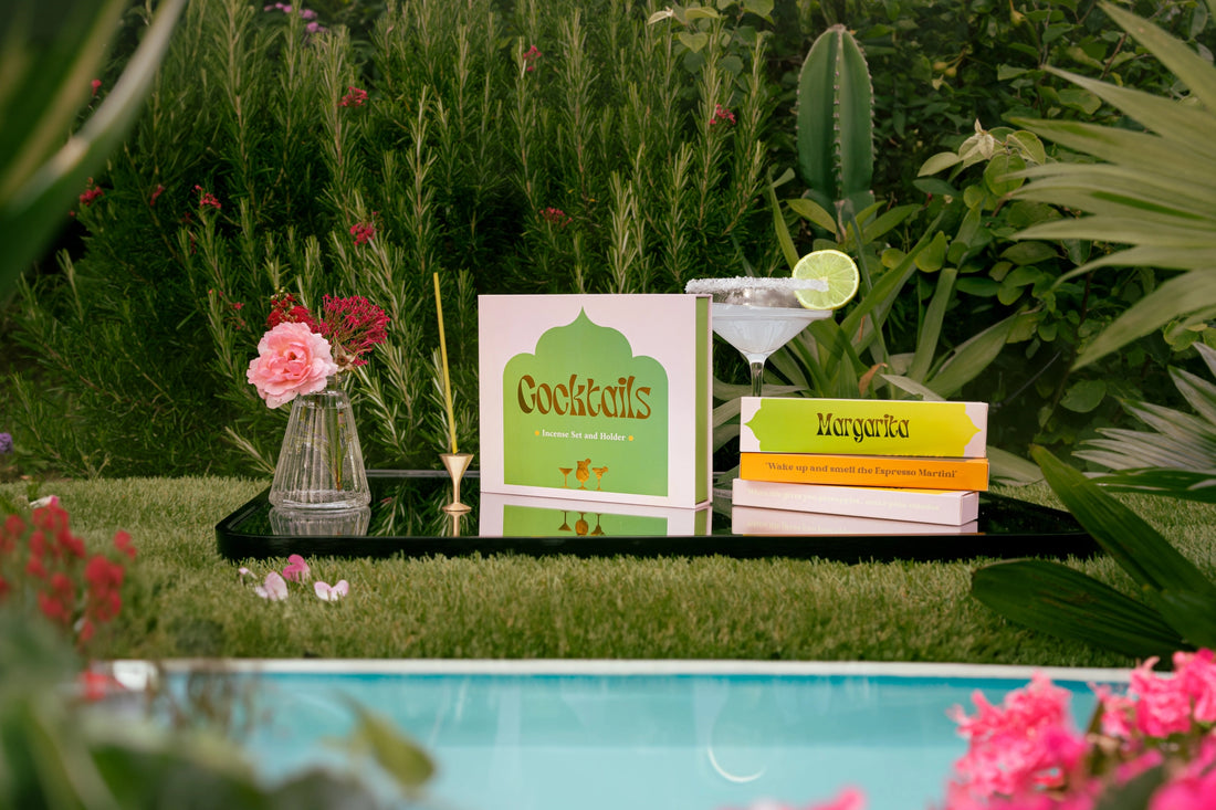 Cocktail - Incense Gift set incl. brass martini glass holder