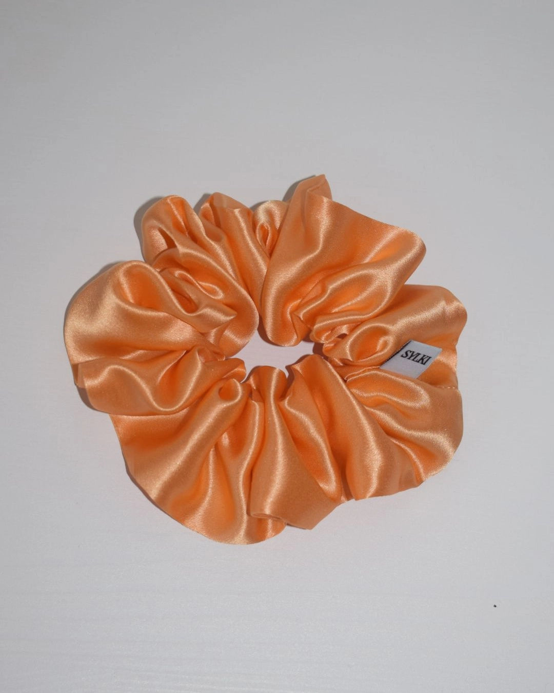 Light Orange (peach) Pure Silk Scrunchie, SYLKI LONDON