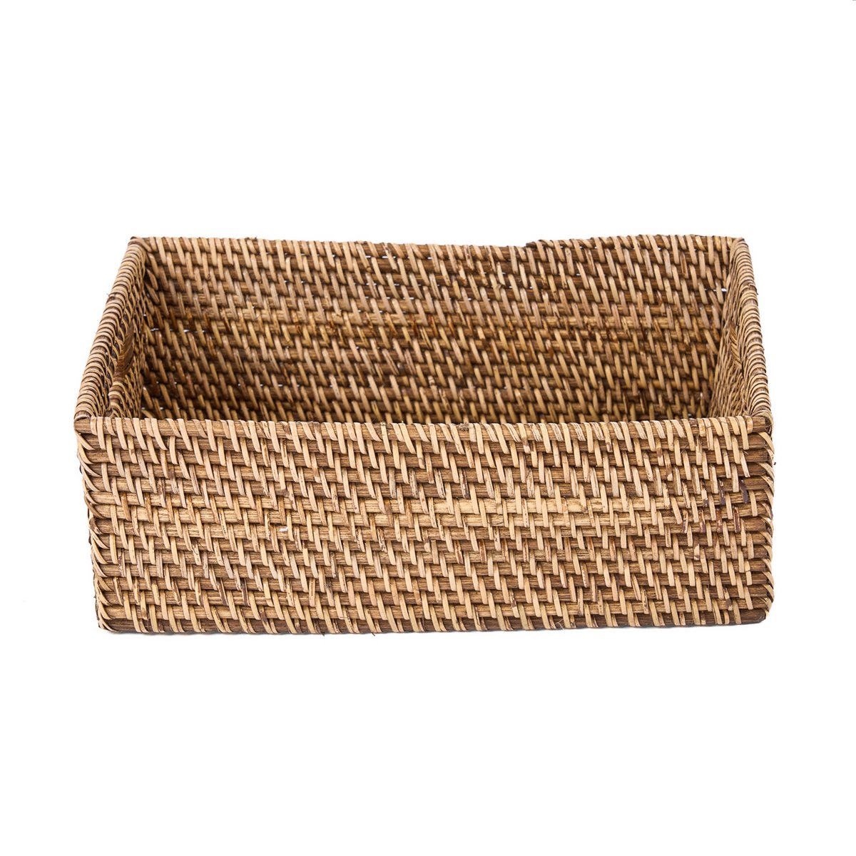 Panier de rangement rectangulaire en rotin – Marron naturel