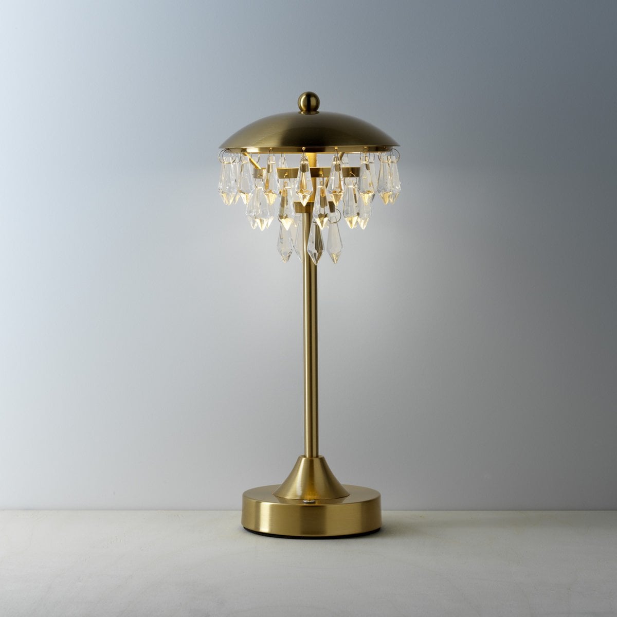 Chandelette LED-Tischleuchte aus Messing – dimmbar &amp; wiederaufladbar