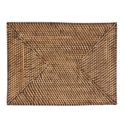 Set de table rectangulaire en rotin 40x30 cm | Marron naturel