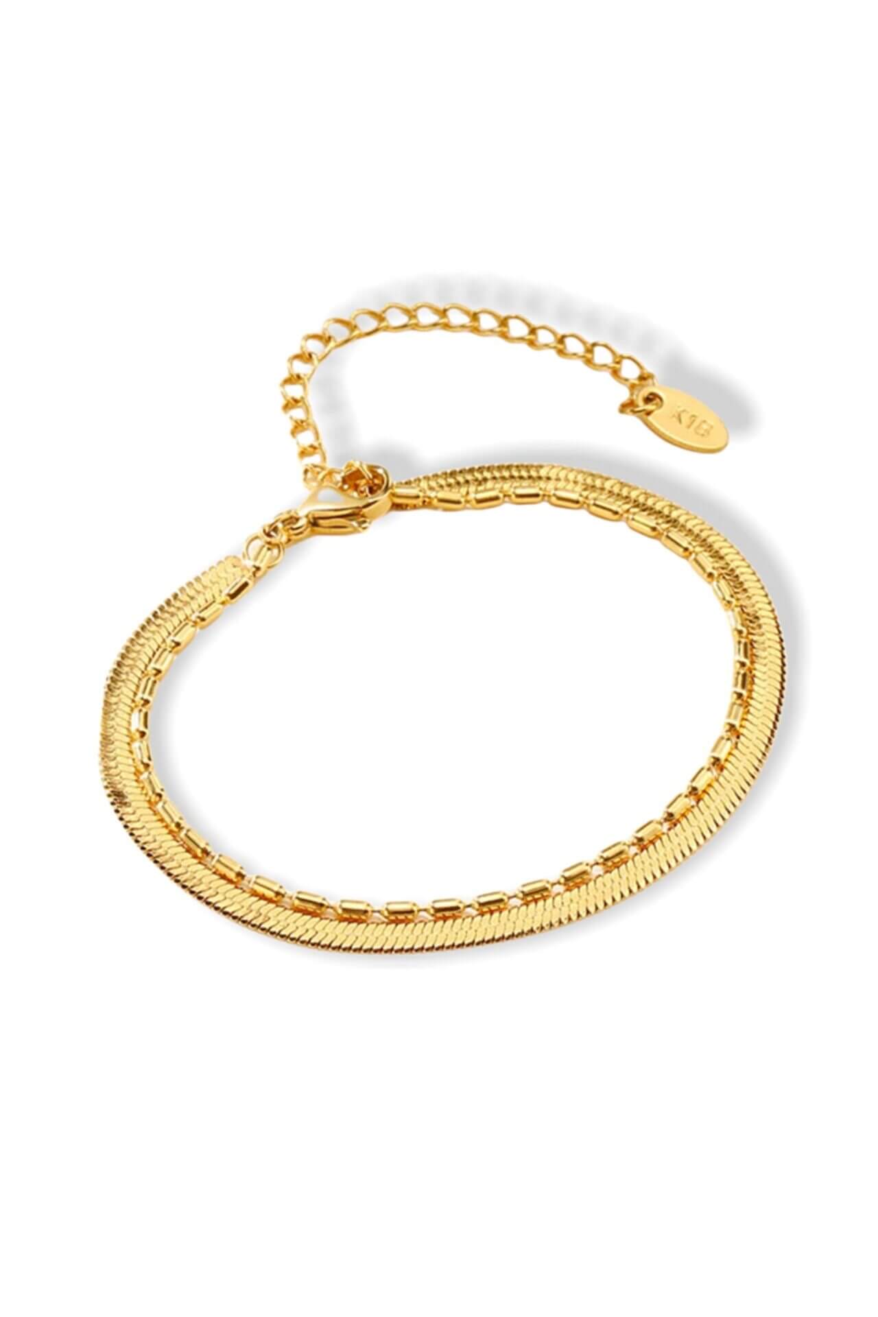 Doppelte Armbandskette | 18k Vergoldung