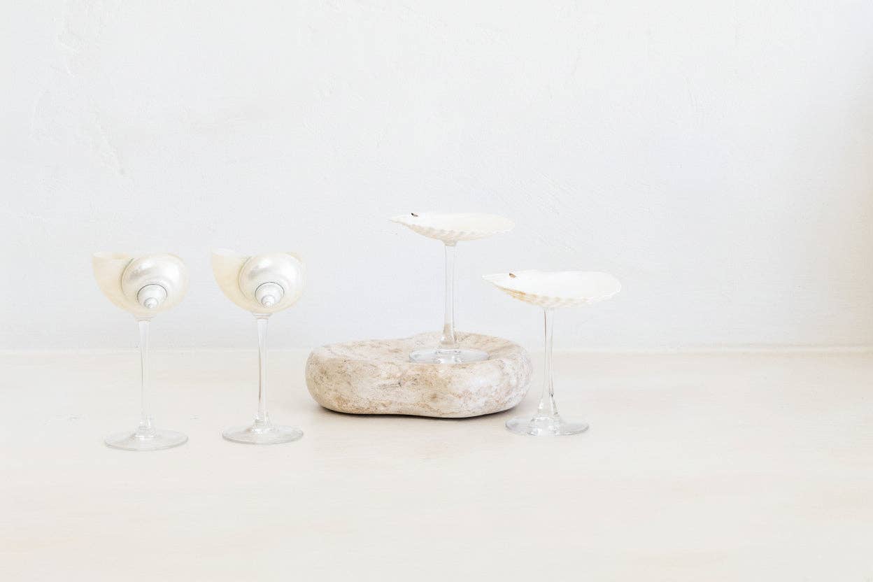 The Seaside Sipping Set – Shell Cocktail Glass Bundle