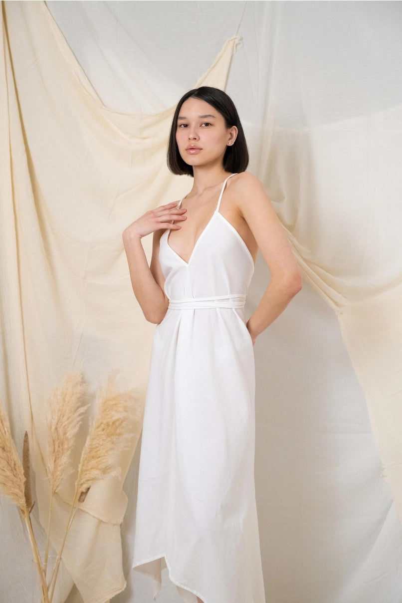 Sage Maxi Dress - White, The Handloom Los Angeles