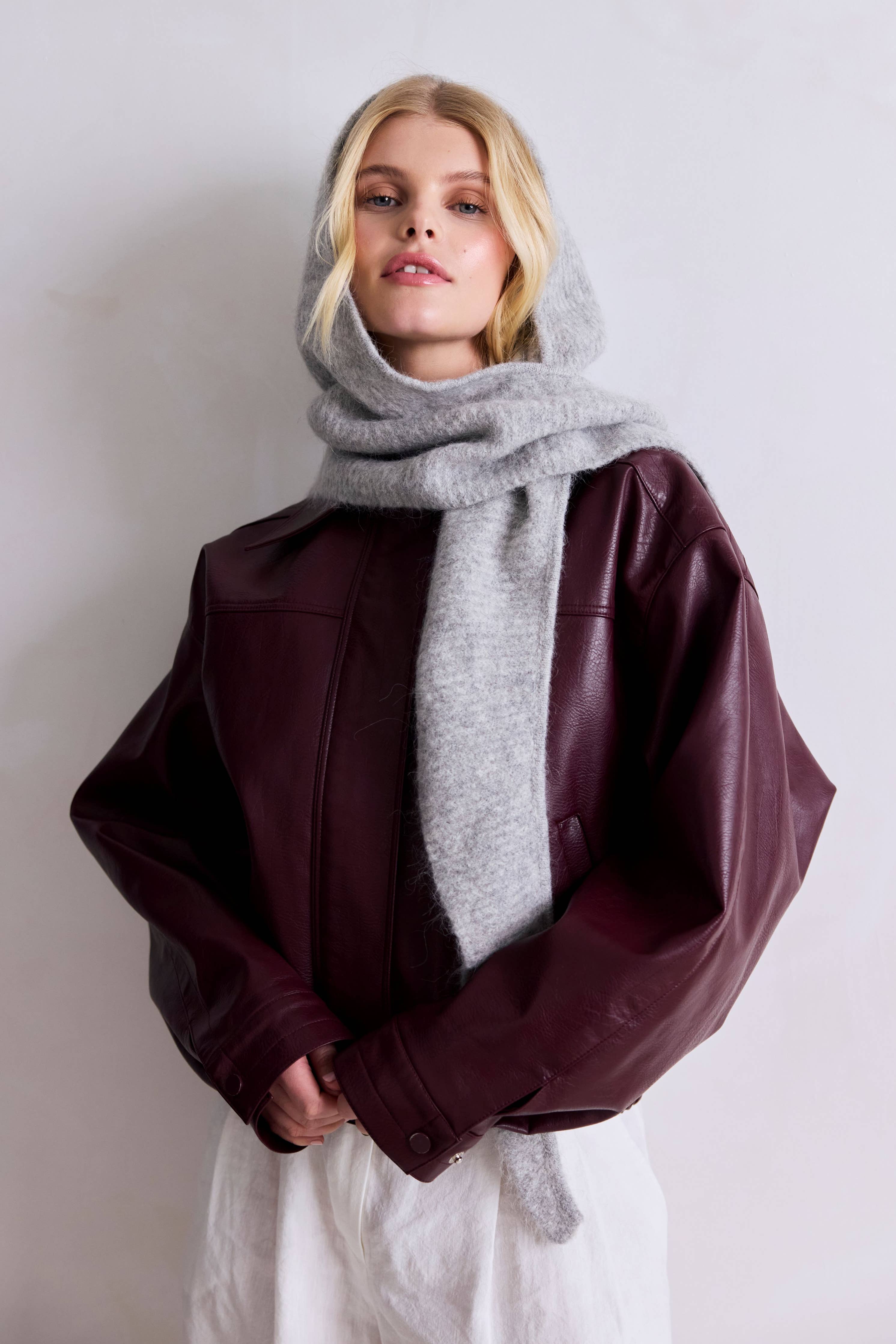 Alpaca Hooded Scarf i Blizzard Grey | Arctic Fox &amp; Co.