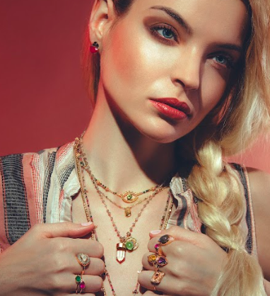 Collier L’Œil – Halskette mit Bösem Auge &amp; Peridot