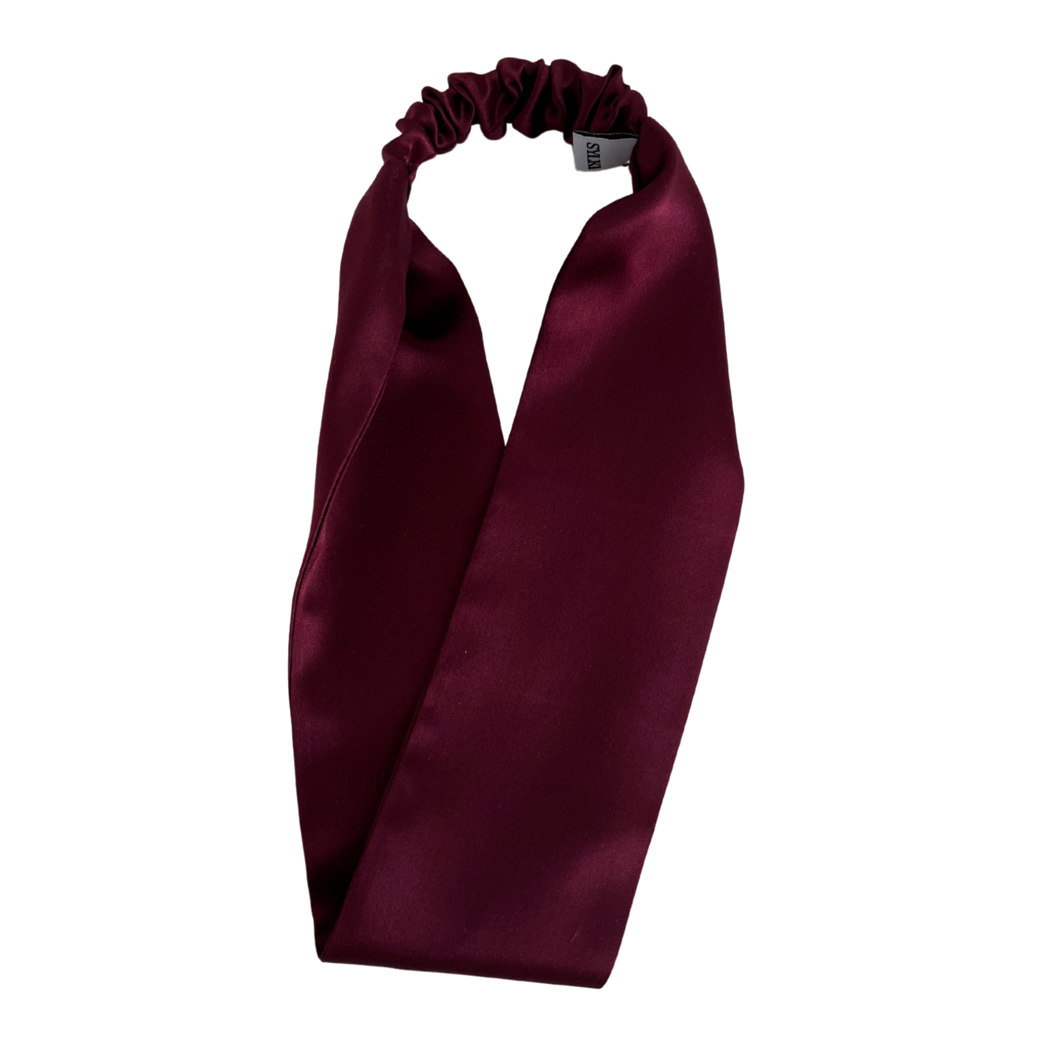 Silk Headband - Maroon - Wide