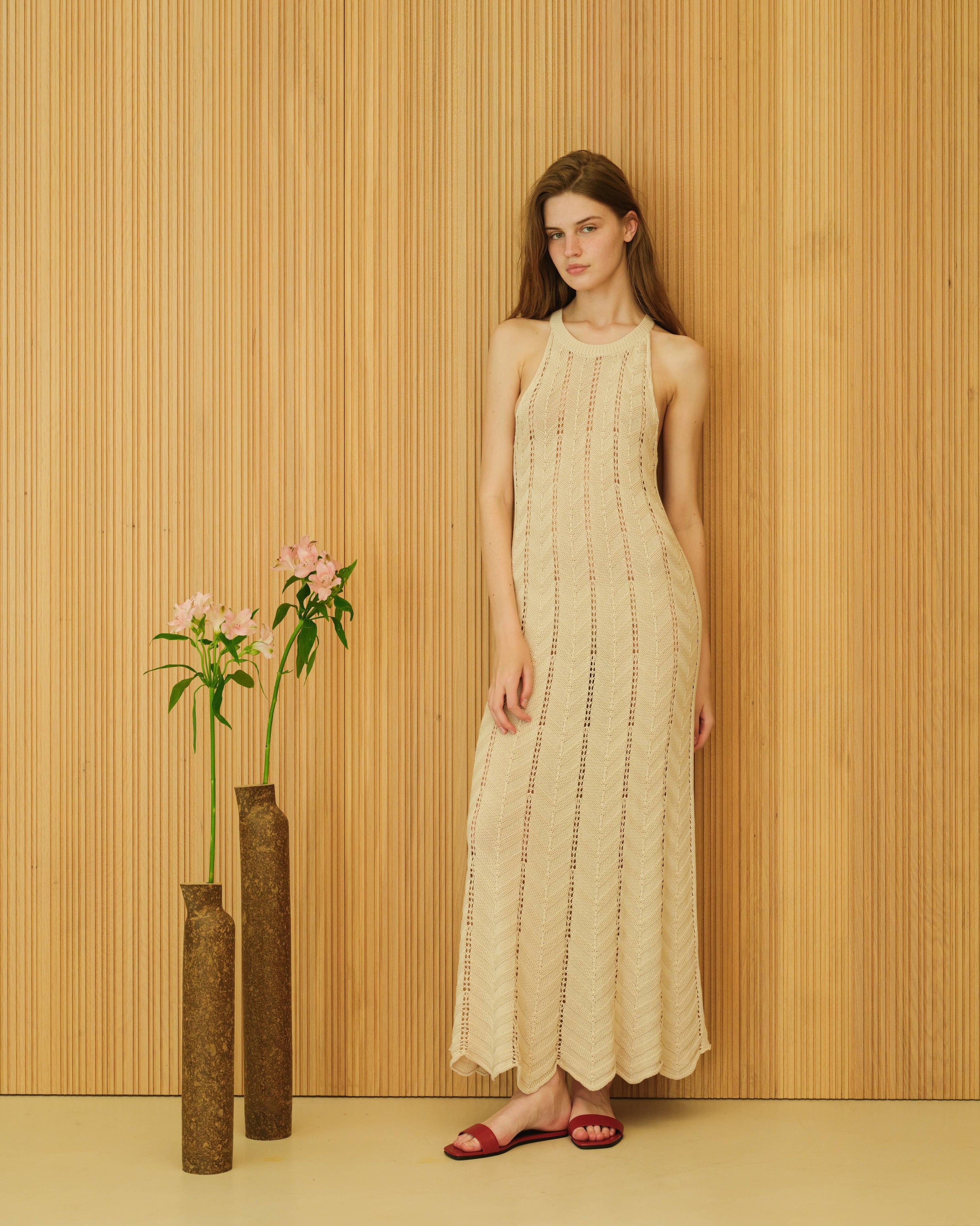Lemma – Zickzack-Häkelkleid aus 100 % italienischer Baumwolle