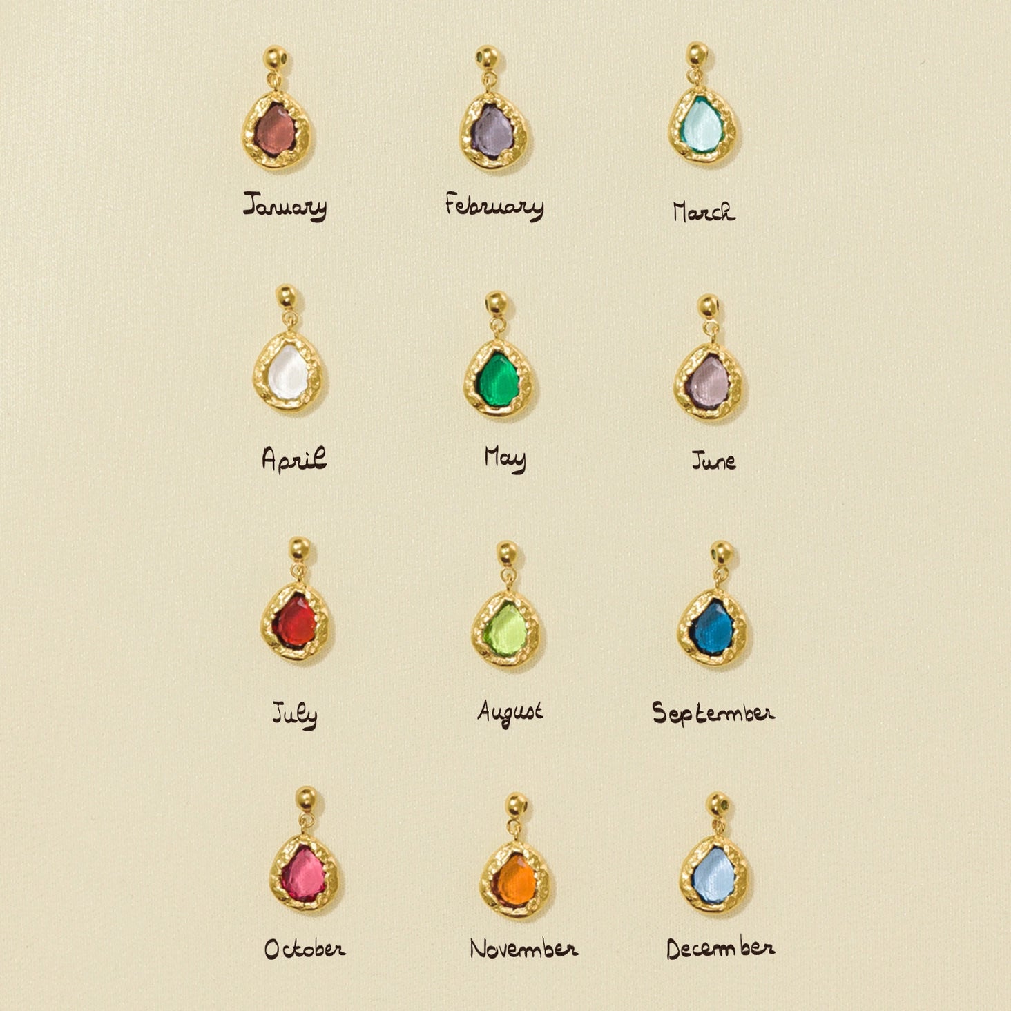 Birthstone Charm | 18k Gold | Agape Studio Jewelry 