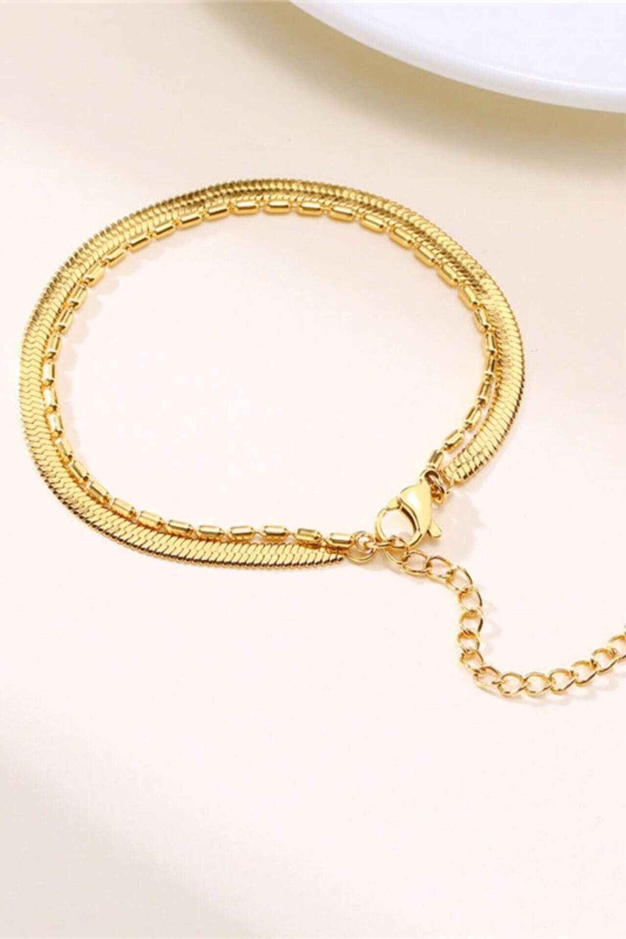 Doppelte Armbandskette | 18k Vergoldung