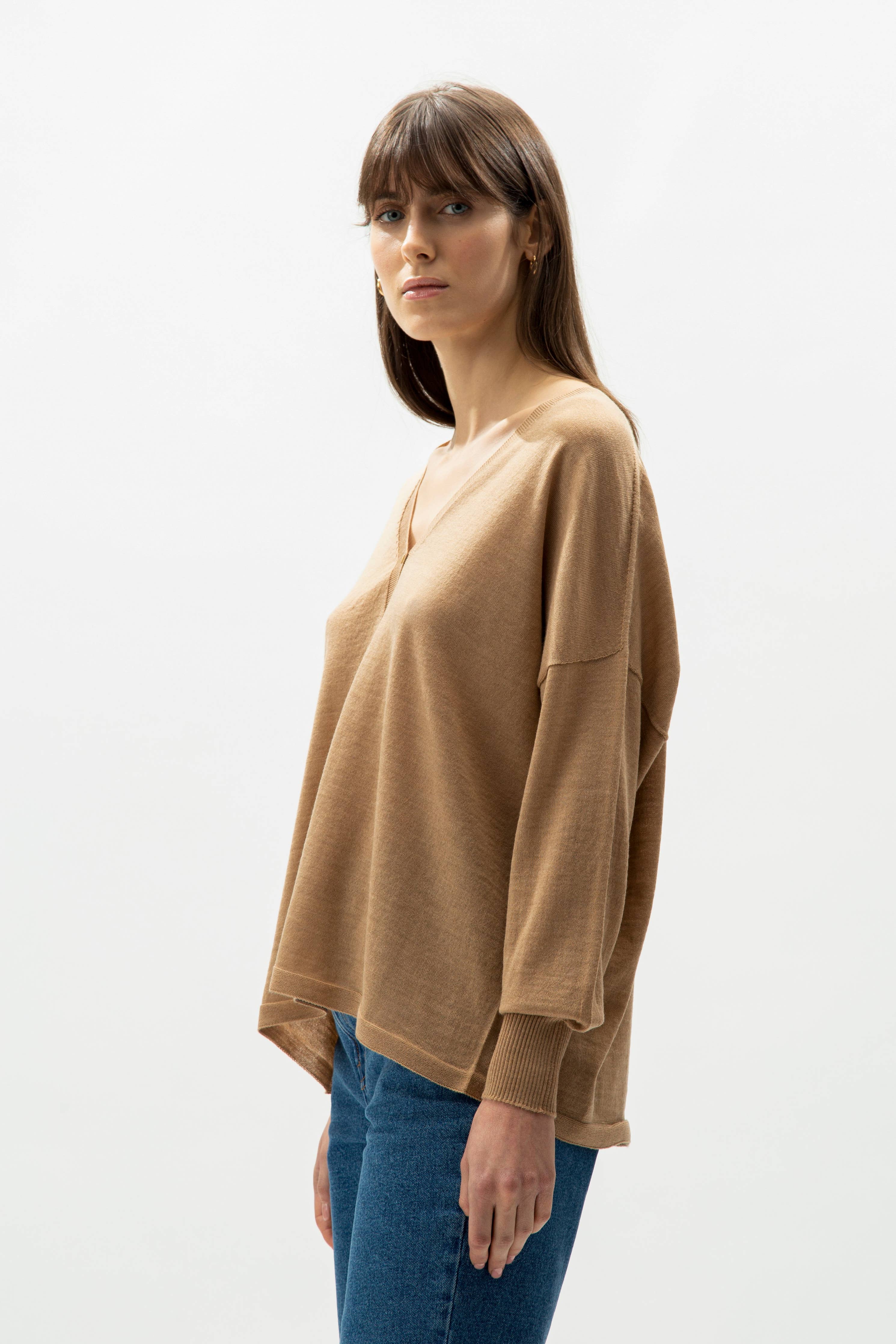 Cardigan col V en Laine Mérinos extra fine, LÈMME
