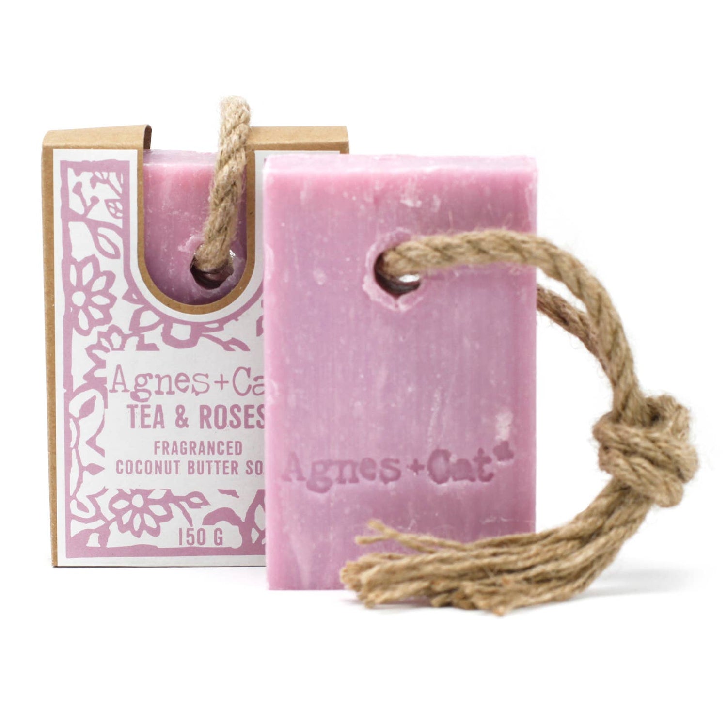 150g Soap on a rope - Tea and roses