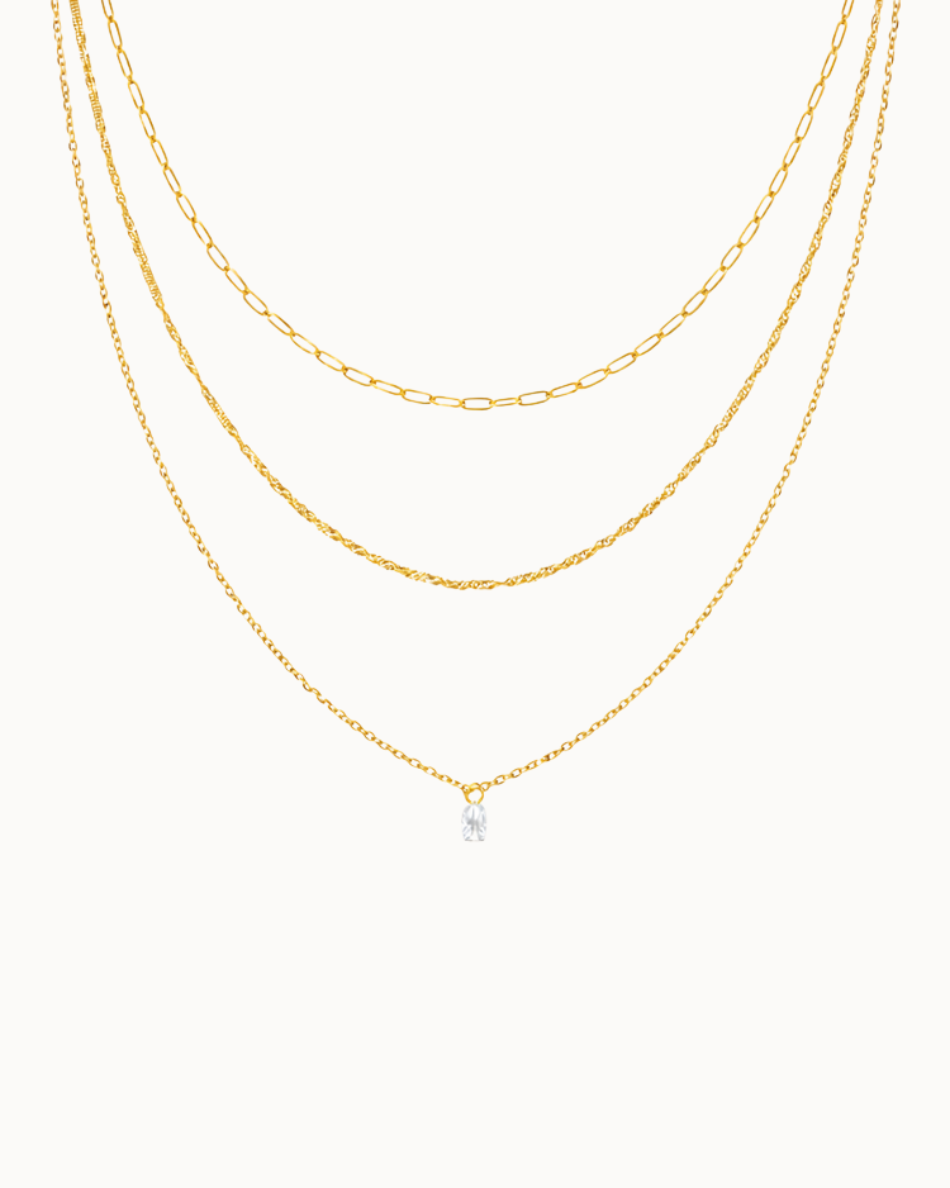 Halo Duo Necklace – Gold Plated | NAVA Copenhagen