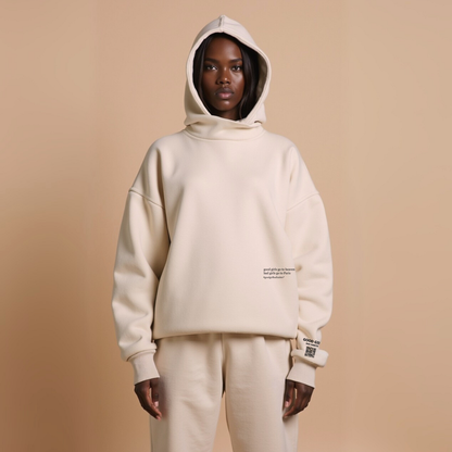 Hoodie “BAD GIRLS GO TO PARIS” – Pink / Beige / Light Blue