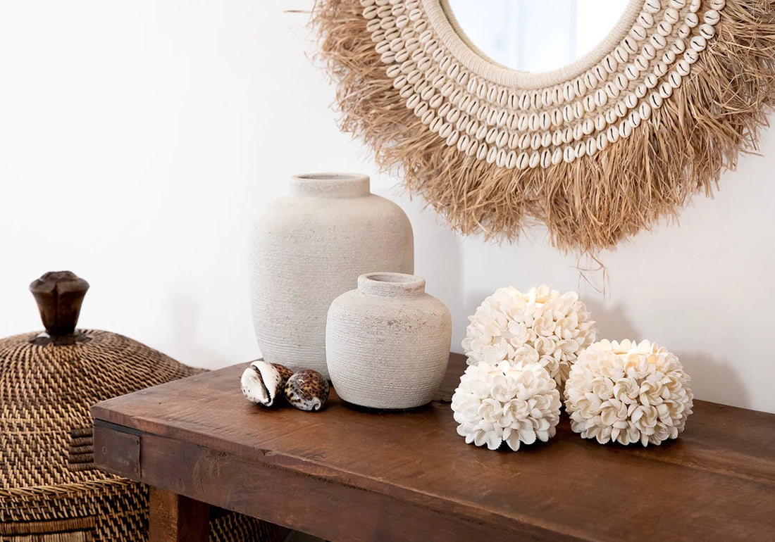 Flower Power Seashell Candle Holder - Size M