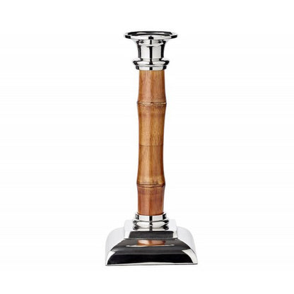 Kerzenständer Holm aus Bambus &amp; Silber – 24 cm