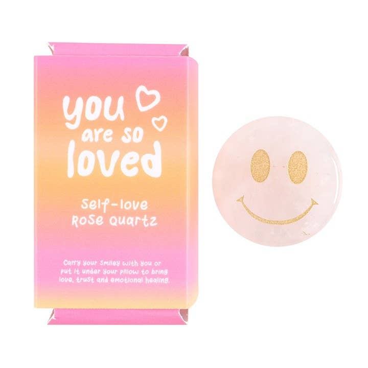 Happy Face Kristall | Rosenquarz – Eine Erinnerung an Selbstliebe und Wohlbefinden
