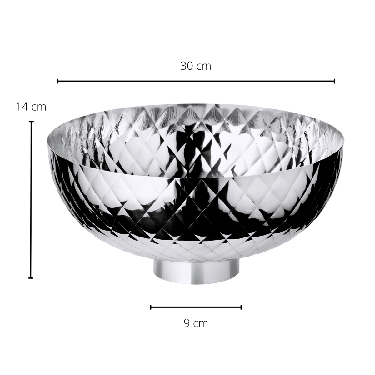 Plat Leonora – Bol martelé en acier inoxydable Ø30 cm