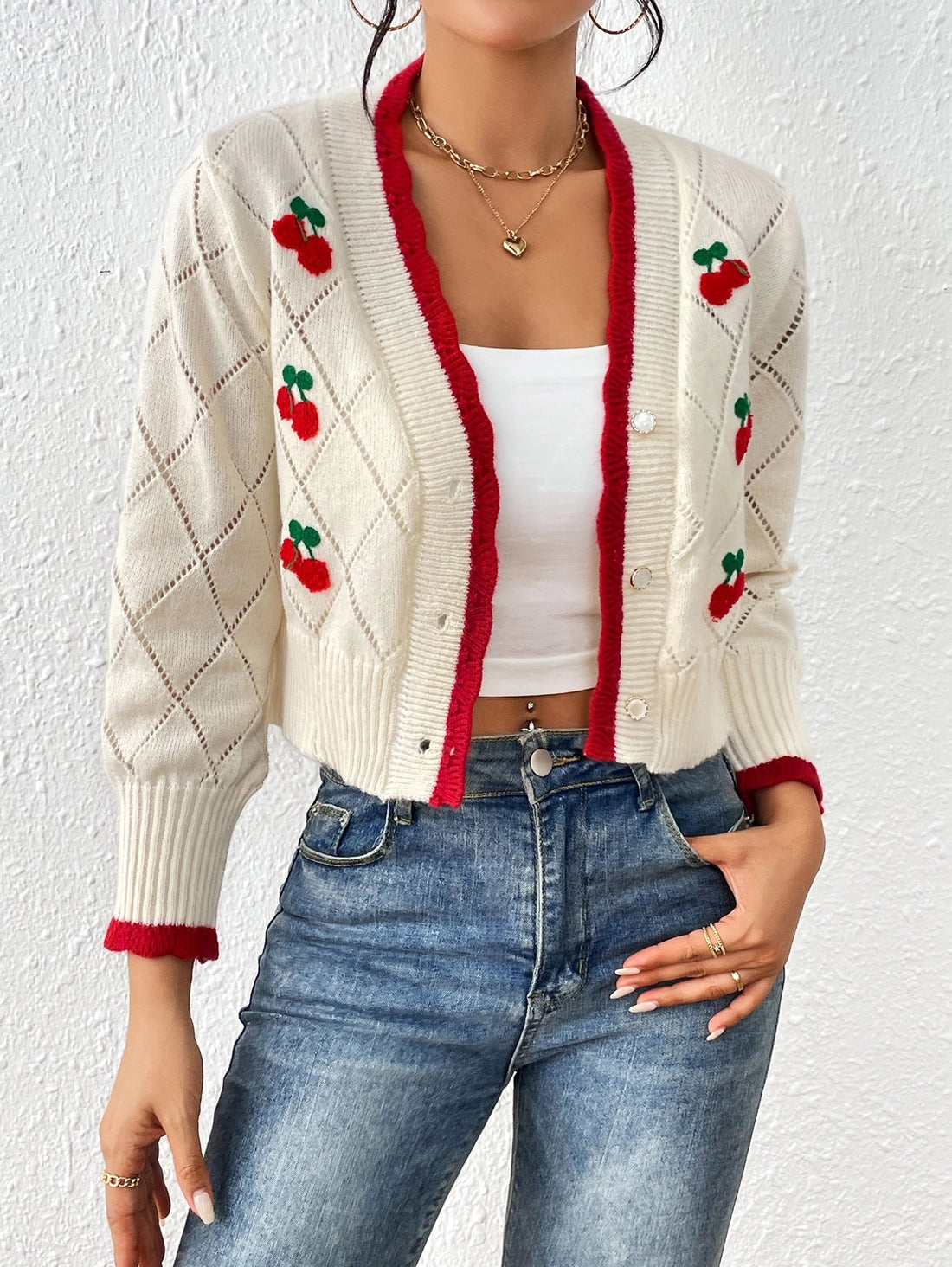 Cardigan with Cherries, Threads of Chic