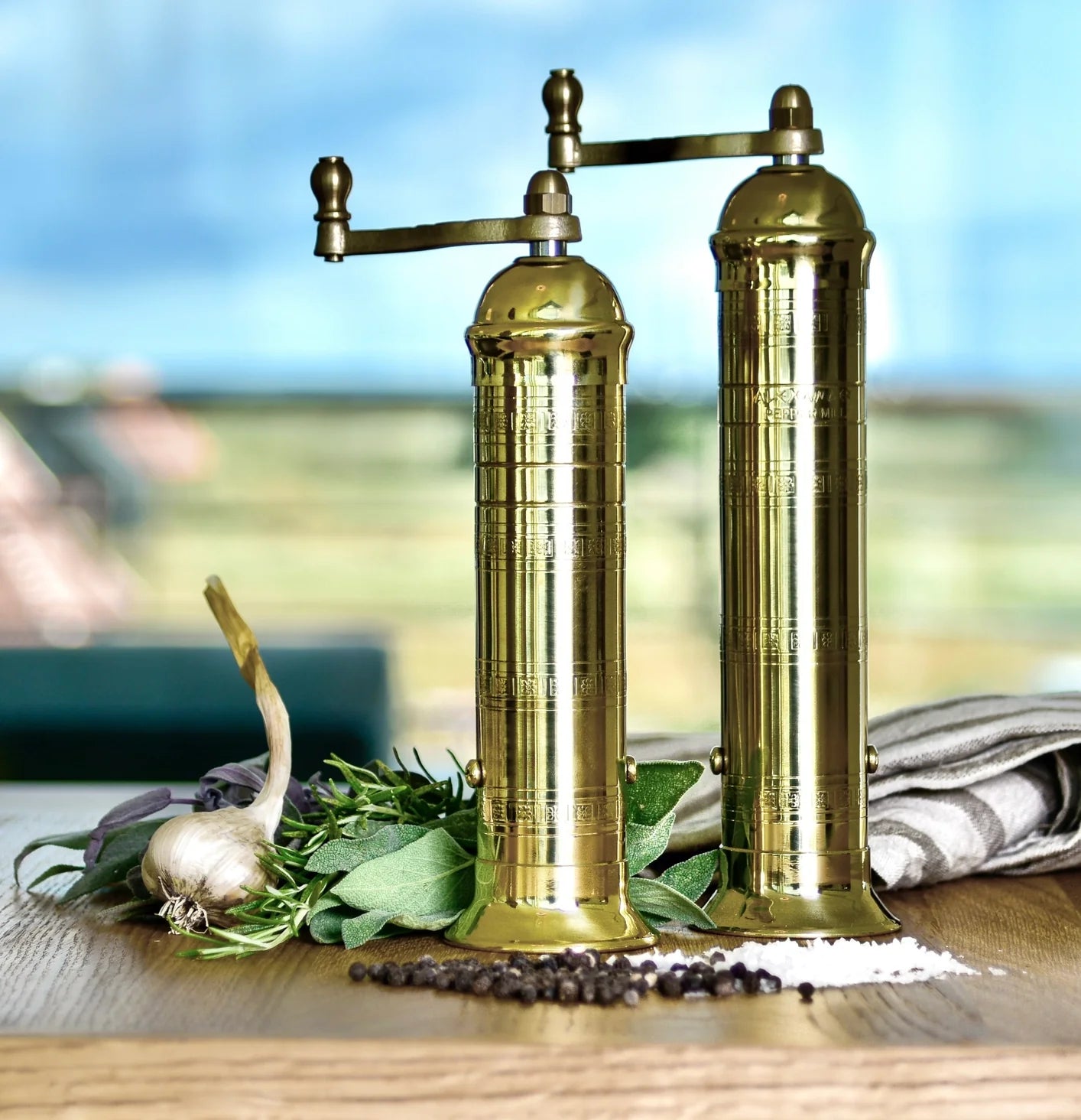 Brass Mill - 8&quot; Pepper Mill, Alexander Handmade Mills 