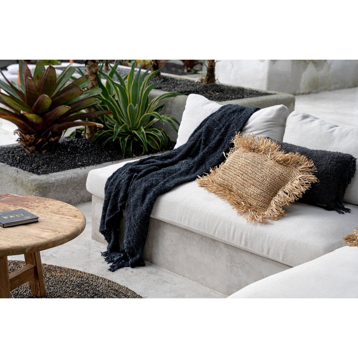 The Raffia Cushion Cover Rectangular - Natural - 30x50