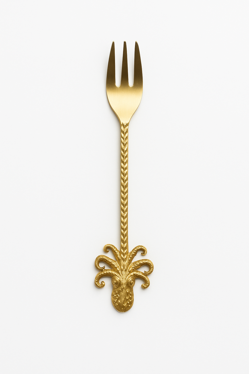 Octopus Fork – handgjord gaffel i mässing med havsinspirerad design