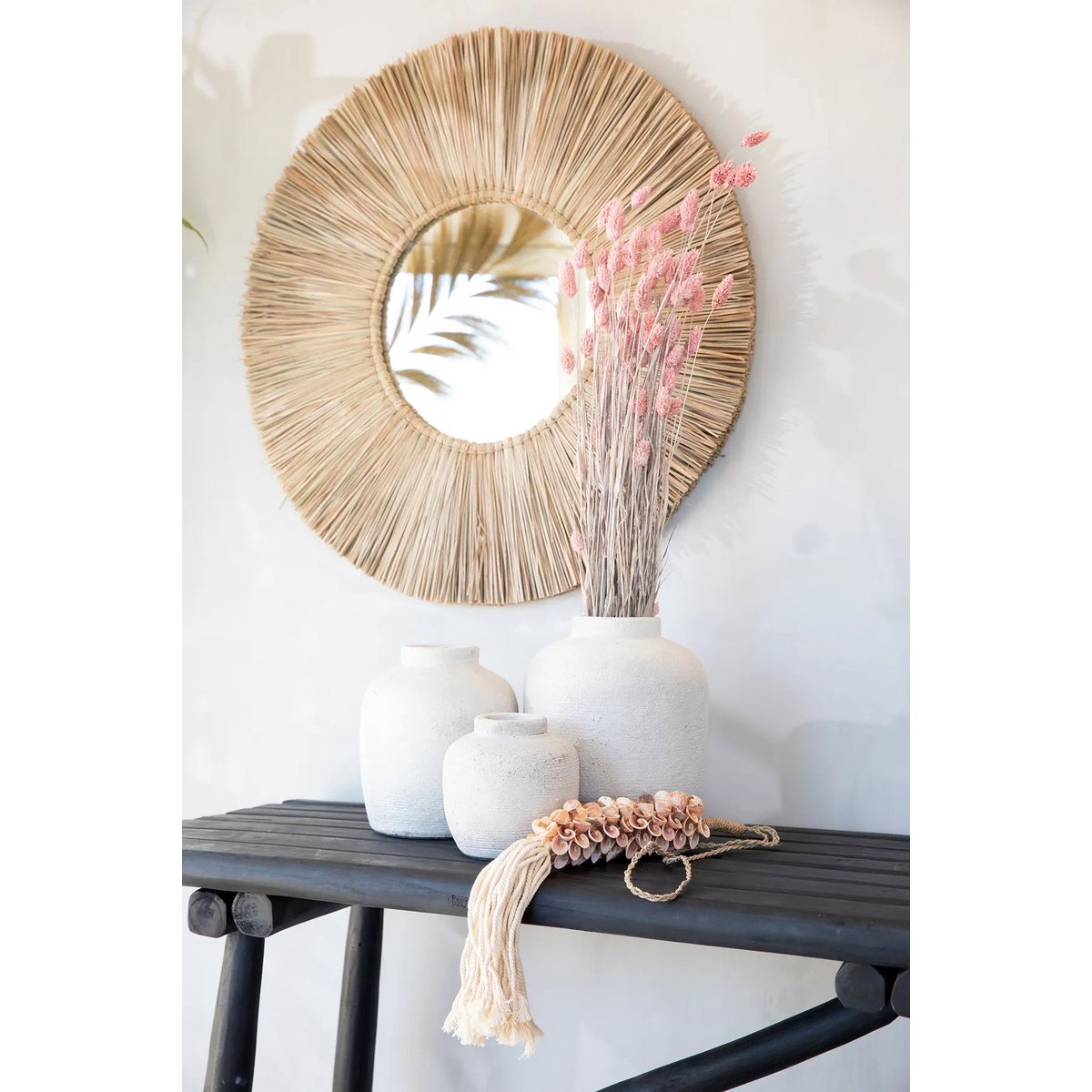Le miroir Alang Alang - Naturel -Ø 50