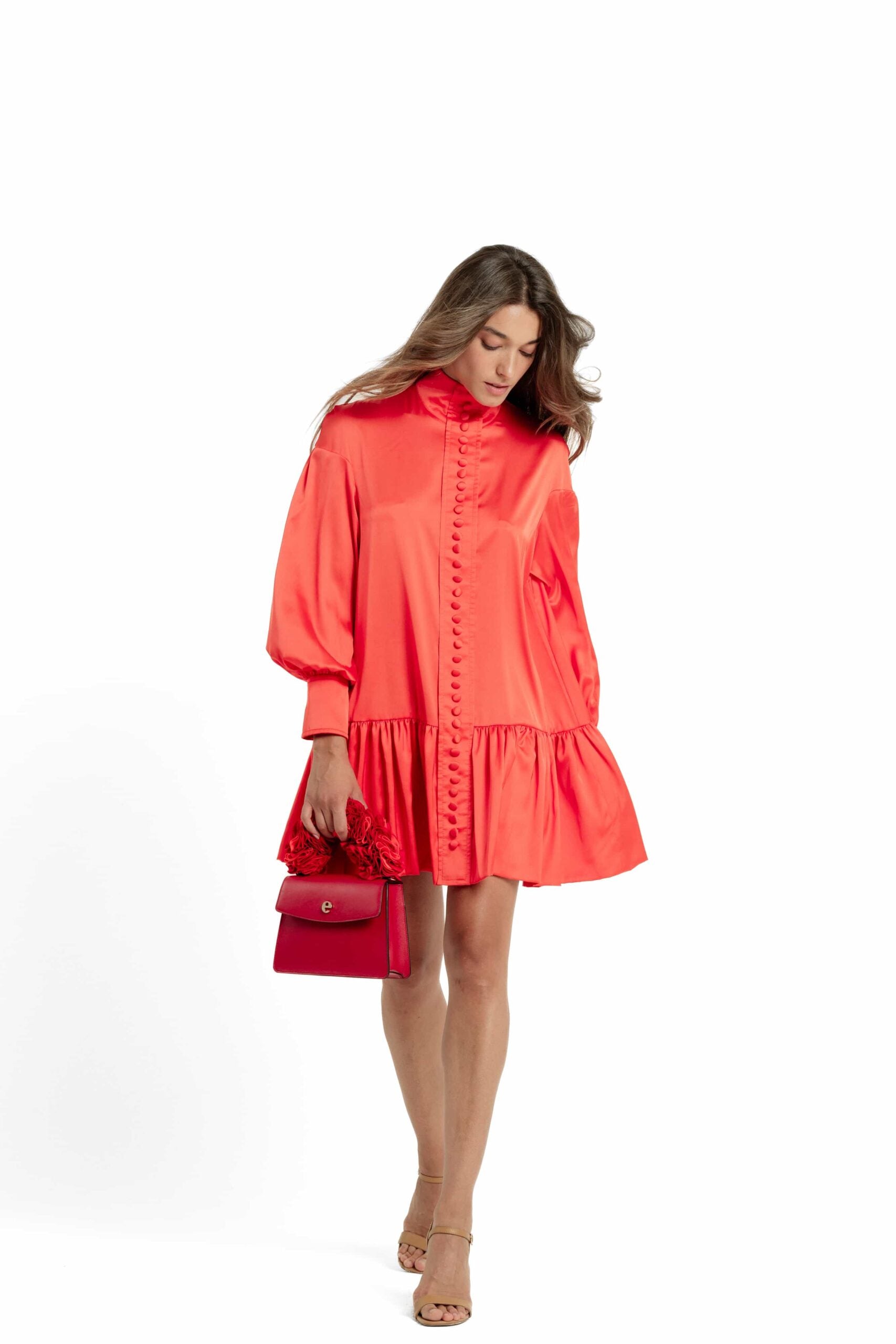 Eufrosina Dress Coral, Emmy Boo