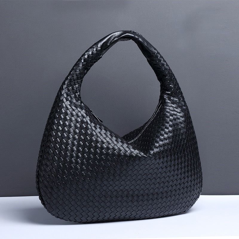 Vegane gewebte Schultertasche, Größe L