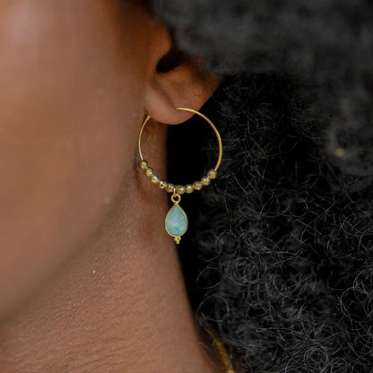 Earrings Goddess: Amazonite and Hematite