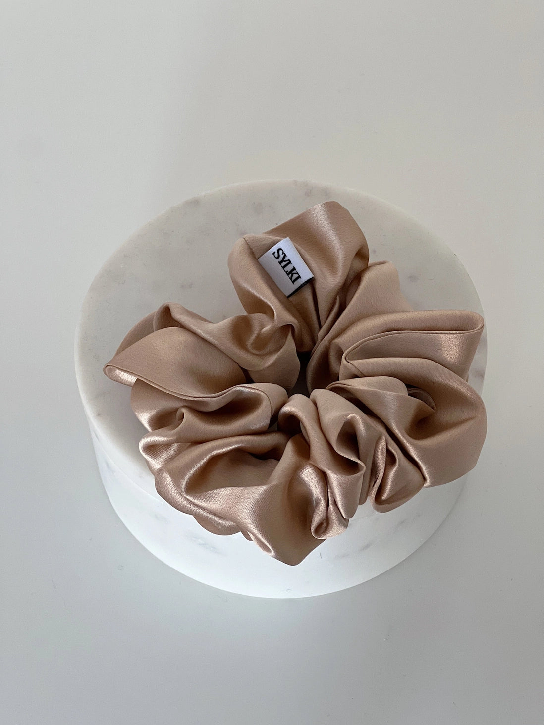 Champagne Pure Silk Scrunchie, SYLKI LONDON