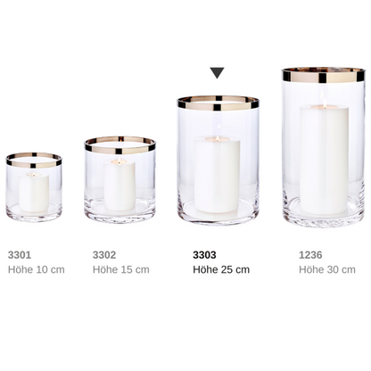 Molly | Lykta i handblåst kristall med platinakant