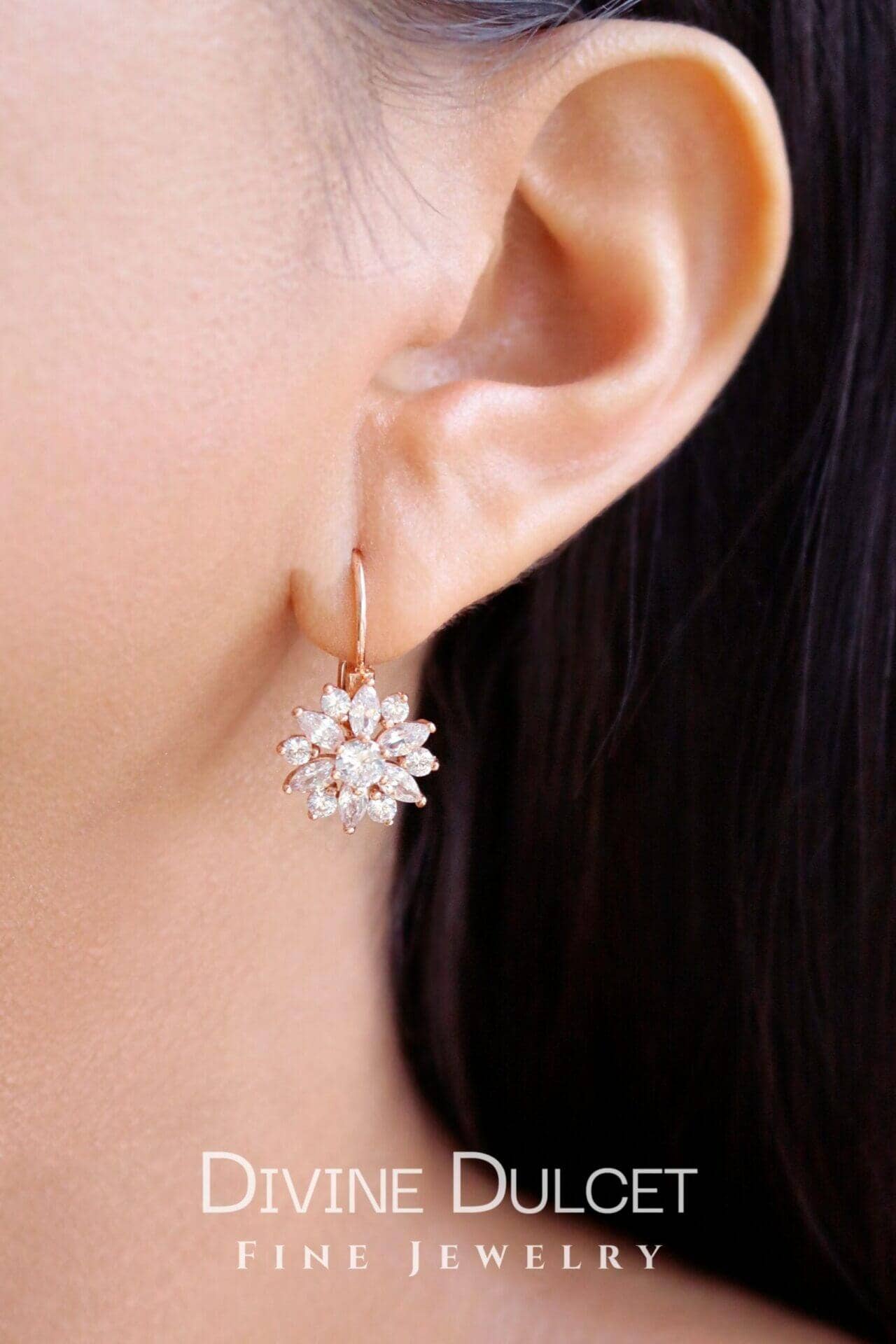 Diamant-Sonnenblume | 18 Karat Roségold &amp; Zirkonia