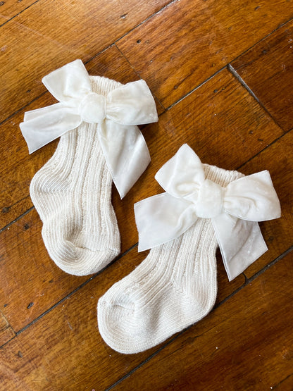 Socks with Velvet Bows, La Olivia Kids 