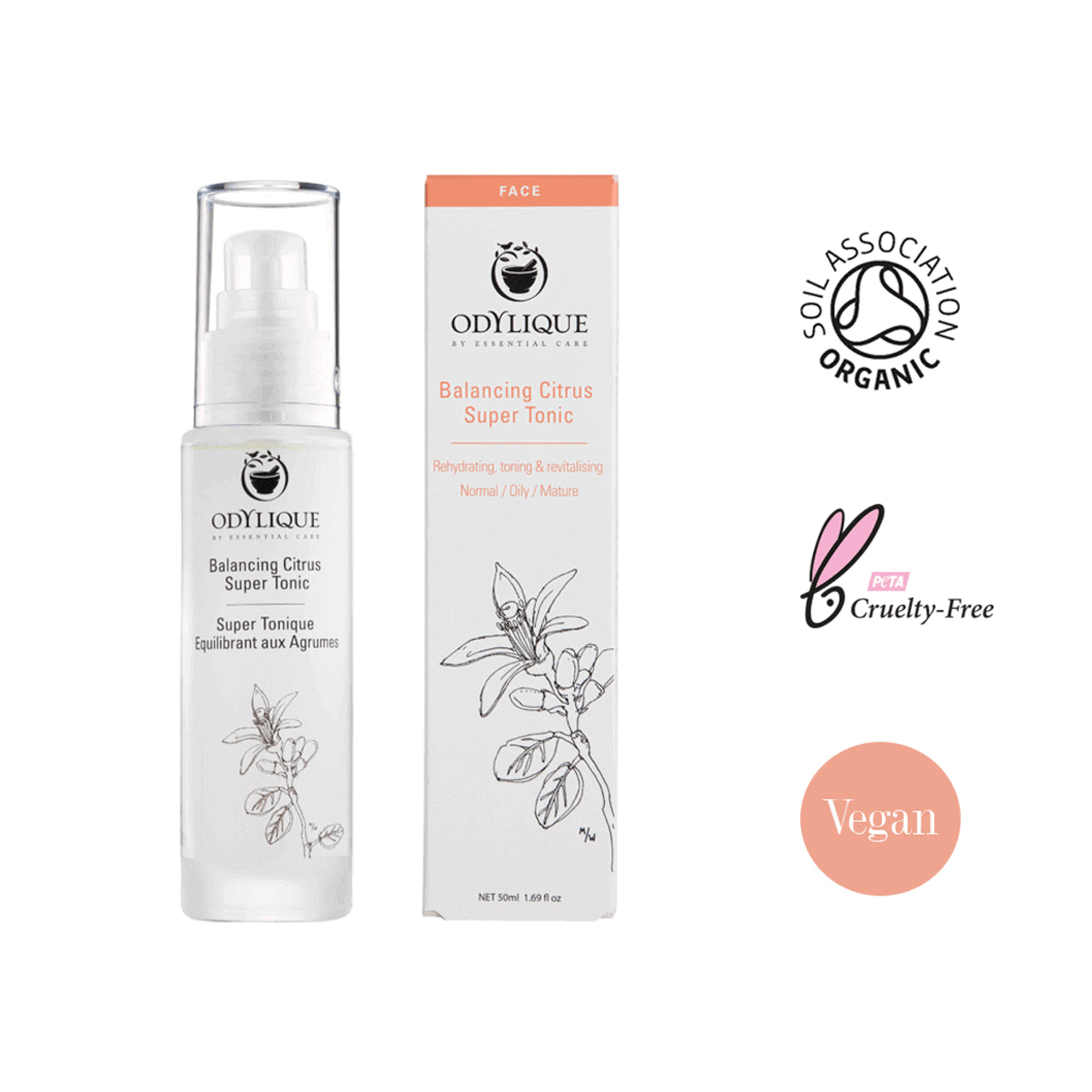 Tonique équilibrant aux agrumes Super Tonique 50 ml, Odylique